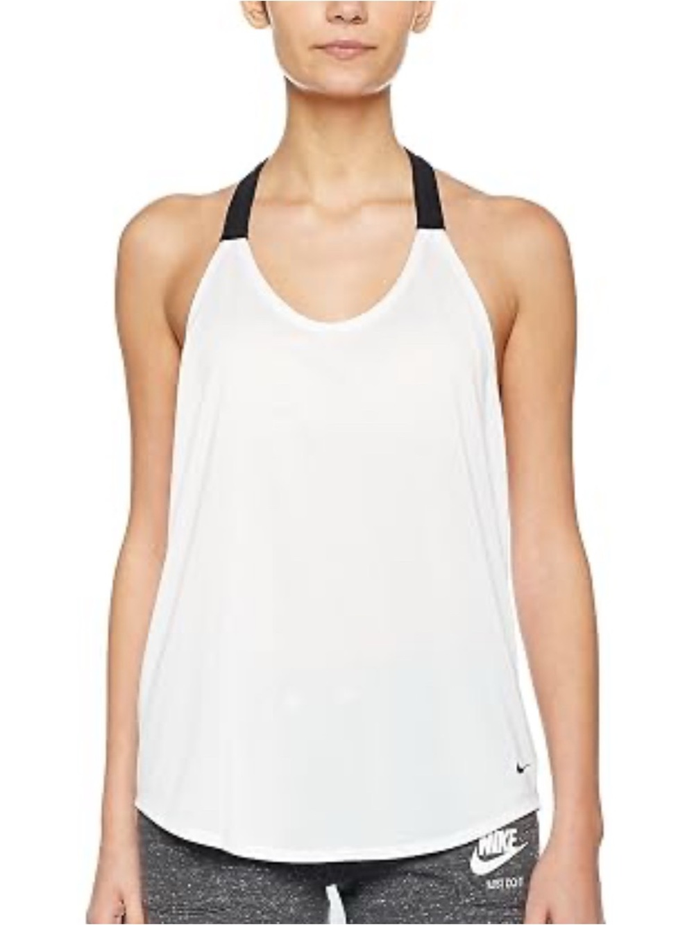 Nike White Tank Top with Black Strap running training small